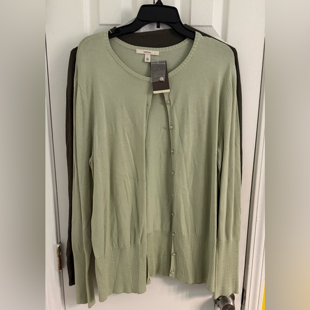 Merona Women's Southern Green button-down Cardigan Sweater XXL,